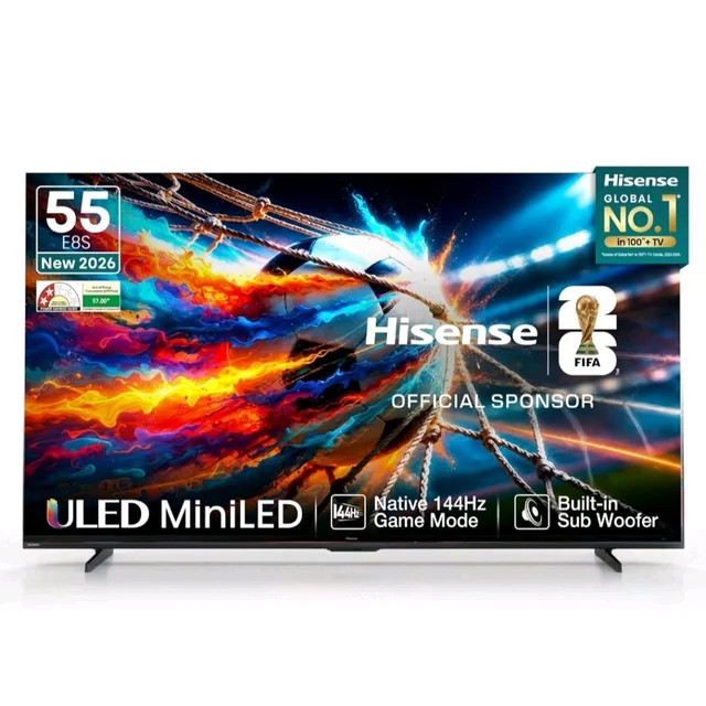 Hisense 55 Inch 55E8S Hi-QLED MiniLED Smart TV | 144Hz Game Mode | Devialet Sound and AI Picture | Dolby Vision IQ | Hands-Free Voice
Amazon's Choice