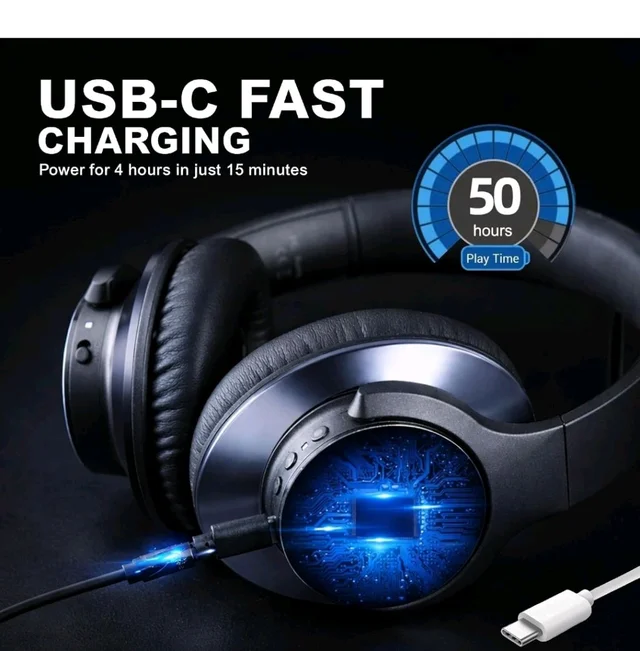 OneOdio Focus A10 - Hybrid Active Noise Cancelling Headphones, Wireless Over-Ear Headphones with 62H Playtime, Fast Charging, Hi-Res Audio, Clear Calls, Bluetooth & Wired Mode for Travel Work (Black)
46%
off