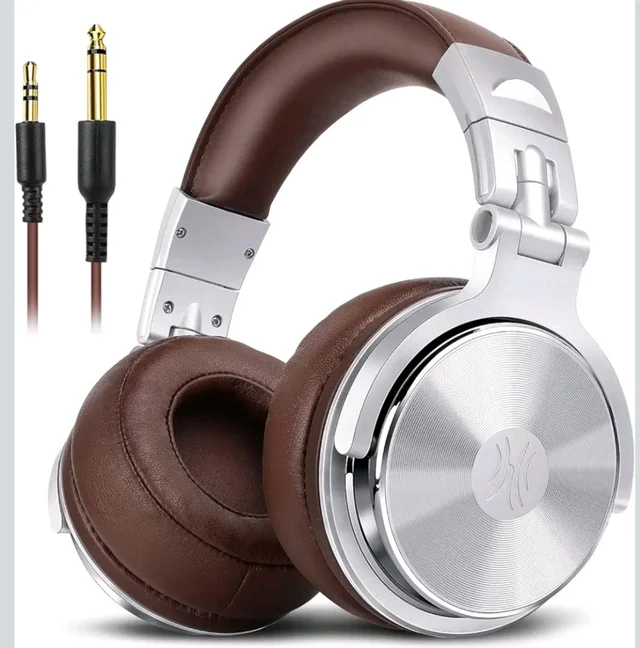 OneOdio PRO 10 Wired DJ Hi-Res Over-Ear Headphones for PC, Keyboard Guitar - Pink | headphone with 50mm drivers, dual 3.5mm and 6.35mm jacks for studio monitoring, recording, podcasting, mixing and