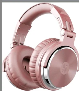 OneOdio PRO 10 Wired DJ Hi-Res Over-Ear Headphones for PC, Keyboard Guitar - Pink | headphone with 50mm drivers, dual 3.5mm and 6.35mm jacks for studio monitoring, recording, podcasting, mixing and