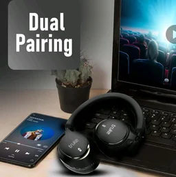 truke New Launch Aura Bass V2 Over The Ear Headphone with 50H of Playtime, 40mm Titanium Drivers, Dual Pairing Headset, 40ms Ultra Low Latency, ENC, Premium Design & Comfort - Carbon Black