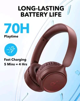 soundcore H30i by Anker, Over Ear Headphones Bluetooth Wireless
Noise Cancelling Headphones, Foldable, Pure Bass, 70H Playtime, Bluetooth 5.3, Lightweight, App Connectivity(Red)