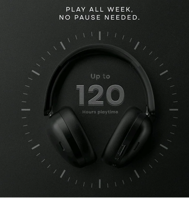 Noise Newly Launched Airwave Max XR Wireless Over-Ear Headphones with 120H Playtime, ANC, HFA Tech, Spatial Audio, Dual Pairing,BT V6.0(Cobalt Blue)