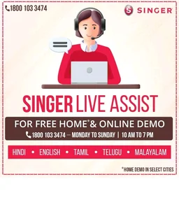 SINGER 1410 Automatic Zig Zag Sewing Machine Electric | Tailoring Machine for Stitching | 10 Built-In Stitches & 22 Stitch Functions | Free Arm | Metal Frame | 60W Motor | Free Demo | 2 Year Warranty