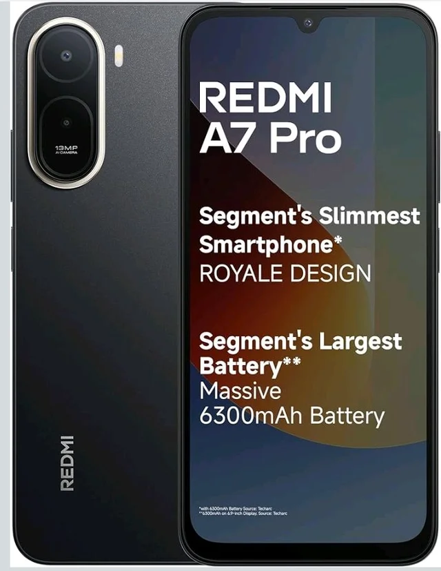 REDMI A7 Pro 4G (Black, 4GB RAM, 64GB Storage) | Segment's Slimmest Smartphone | Segment's Largest 6300mAh Battery | Segment's Largest 17.53cm and Smoothest 120Hz Display | Charger in the Box - Black