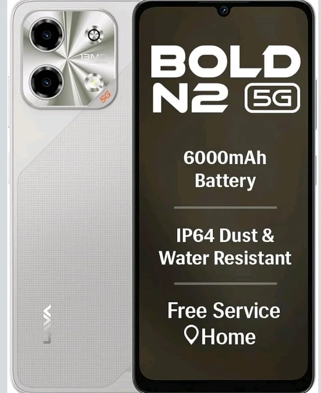 Lava Bold N2 5G (Regal Gold, 4GB RAM, 64GB Storage) | 6000 mAh Super Battery | Octacore Ultrafast Processor | Biggest 6.75 (HD+) 120Hz Display | IP64 Dust & Water Resistant | Free Service @ Home - Regal gold