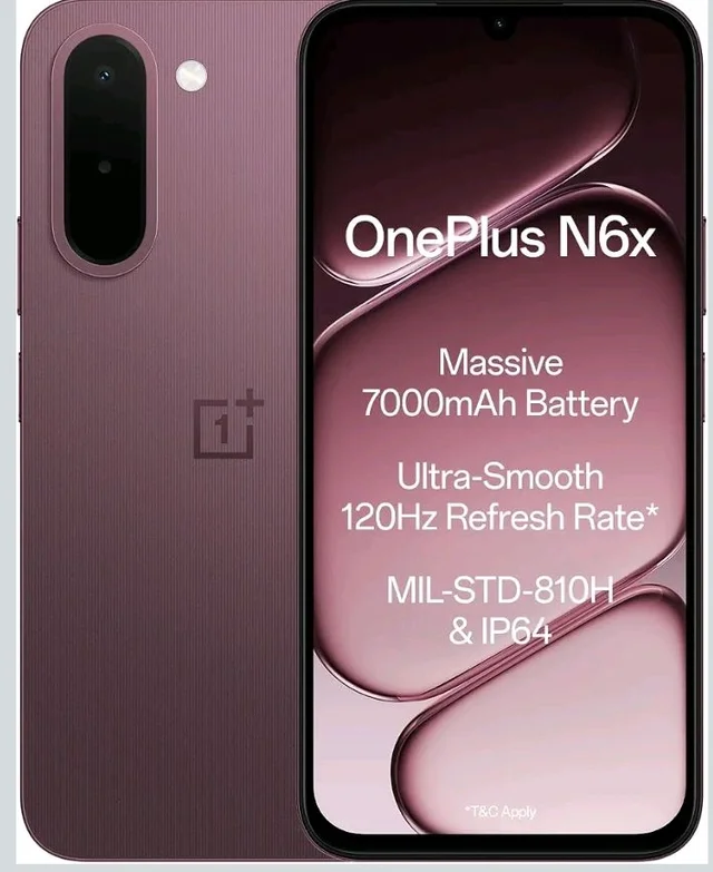 OnePlus N6x | 4GB+64GB | Burgundy Red | 7000mAh Battery | Power for Days | 36-Months Smoothness | Smooth 120Hz Display | Largest 5300mm2 Cooling System | Military-Grade Durability - Burgundy Red