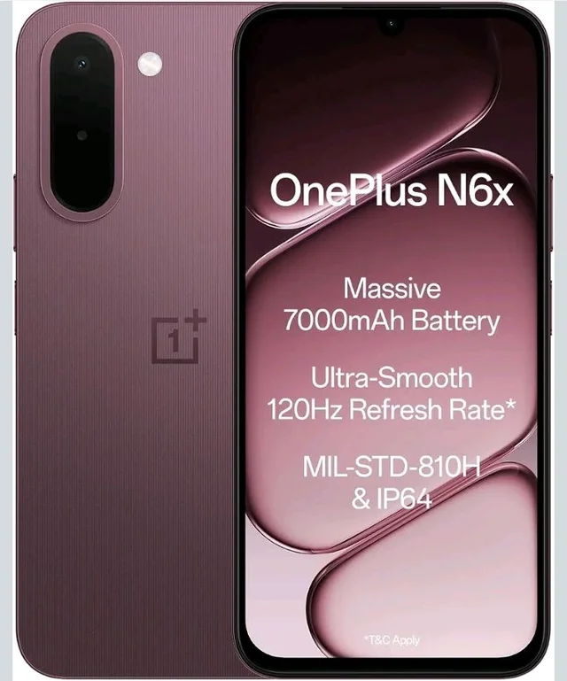 OnePlus N6x | 4GB+128GB | Burgundy Red | 7000mAh Battery | Power for Days | 48-Months Smoothness | Smooth 120Hz Display | Largest 5300mm2 Cooling System | Military-Grade Durability