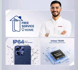 Lava Bold N2 5G (Billionaire Blue, 4GB RAM, 64GB Storage) | 6000 mAh Super Battery | Octacore Ultrafast Processor | Biggest 6.75 (HD+) 120Hz Display | IP64 Dust & Water Resistant | Free Service @ Home - Billinaire Blue