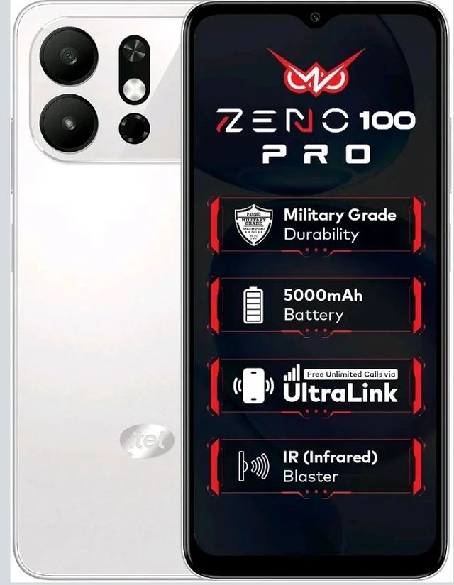 Zeno 100 Pro | 3GB RAM + 5GB Virtual RAM, 64GB Storage | 5000mAh Battery | UNISOC Octa-Core Processor | DTS Sound | Military Grade Protection | 6.6" 90Hz HD+ Display | Android 15 Go | Cloud White - Cloud white