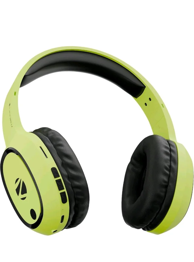 ZEBRONICS Thunder Bluetooth Wireless On Ear Headphone FM, mSD, 60hrs Playback with Mic (Neon Yellow)