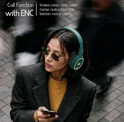 Zebronics Thunder (2026 Upgrade) Wireless Headphones, BT v6.0, True 60 hrs Playback, 40mm Drivers, ENC, Gaming Mode, Dual Pairing, AUX & microSD, Rapid Charging, Call Function (Teal Green)