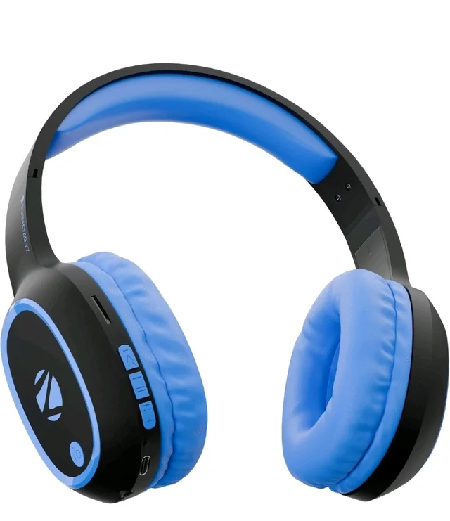 Zebronics Thunder (2026 Upgrade) Wireless Headphones, BT v6.0, True 60 hrs Playback, 40mm Drivers, ENC, Gaming Mode, Dual Pairing, AUX & microSD, Rapid Charging, Call Function (Blue)