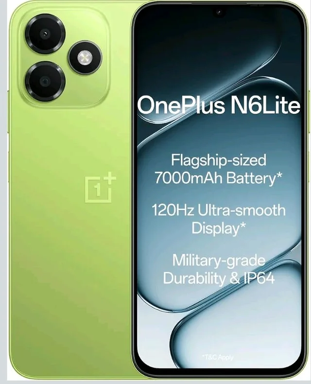 OnePlus N6 Lite | 4GB+64GB | Neo Green | Massive 7000mAh Long-Lasting Battery | 120Hz Ultra Smooth Display | 36 Months Fast & Smooth | Military-Grade Durability