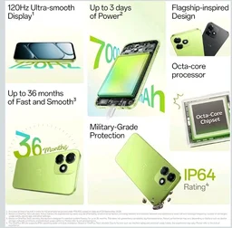 OnePlus N6 Lite | 4GB+64GB | Neo Green | Massive 7000mAh Long-Lasting Battery | 120Hz Ultra Smooth Display | 36 Months Fast & Smooth | Military-Grade Durability - Neo Green