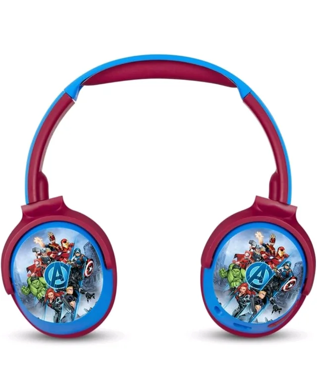 Marvel Avengers Kids Bluetooth Stereo Headphones with Mic | Swivel & Foldable Cups | Kids Safe 85dB Volume | Aux Input | 22H Playtime | Voice Assistant | Perfect for Boys | Ages 5-16