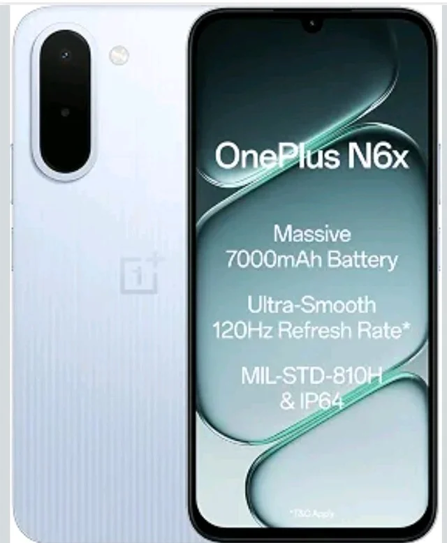 OnePlus N6x | 4GB+64GB | Ice Blue | 7000mAh Battery | Power for Days | 36-Months Smoothness | Smooth 120Hz Display | Largest 5300mm2 Cooling System | Military-Grade Durability - Ice Blue