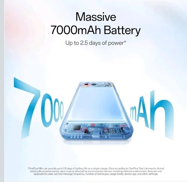 OnePlus N6x | 4GB+64GB | Ice Blue | 7000mAh Battery | Power for Days | 36-Months Smoothness | Smooth 120Hz Display | Largest 5300mm2 Cooling System | Military-Grade Durability - Ice Blue