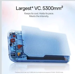 OnePlus N6x | 4GB+64GB | Ice Blue | 7000mAh Battery | Power for Days | 36-Months Smoothness | Smooth 120Hz Display | Largest 5300mm2 Cooling System | Military-Grade Durability - Ice Blue