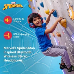Marvel Spider-Man Kids Bluetooth Stereo Headphones with Mic | Swivel & Foldable Cups | Kids Safe 85dB Volume | Soft Padded Earcups | Aux Input | 22H Playtime|Voice Assistant|Perfect for Boys|Ages 5-16
50+ bought in past month
