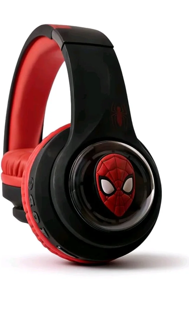 Marvel Spider-Man Kids 3D Bluetooth Wireless Stereo Headphones with Mic| Foldable Ear Cups | Kids Safe 85dB Volume| Aux & SD Card Input | RGB Lights | 30H Playtime | Perfect for Boys | Ages 5-16