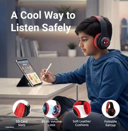 Marvel Spider-Man Kids 3D Bluetooth Wireless Stereo Headphones with Mic| Foldable Ear Cups | Kids Safe 85dB Volume| Aux & SD Card Input | RGB Lights | 30H Playtime | Perfect for Boys | Ages 5-16
