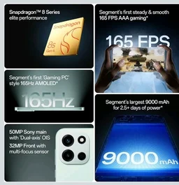 OnePlus Nord 6 | 8GB+256GB | Quick Silver | Snapdragon 8s Gen 4 | Segment's First Stable 165FPS Gaming | Segment's Largest 9000mAh Battery | Most Complete IP Rating | Personalized AI - Quick Silver