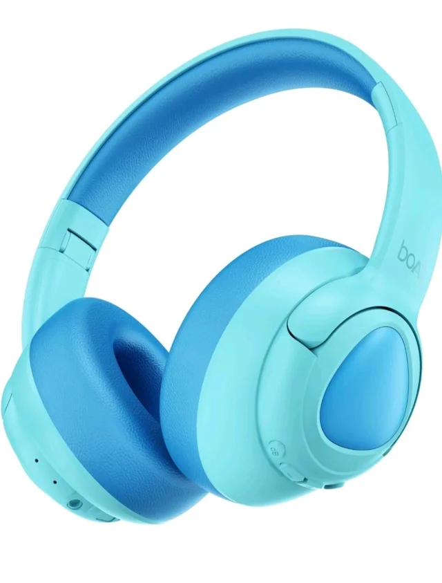 boAt Sailor Play Wireless Kids Headphone w/85dB Volume Limiter, 40mm Driver Tuned for Kids, Soft & Plush Earcups, Lightweight & Durable Build, Adaptive Fit, 60H Battery, Bluetooth v5.4 (Shark Blue)