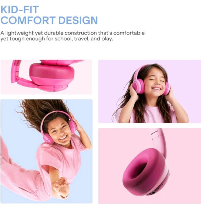 boAt Sailor Play Wireless Kids Headphone w/85dB Volume Limiter, 40mm Driver Tuned for Kids, Soft & Plush Earcups, Lightweight & Durable Build, Adaptive Fit, 60H Battery, Bluetooth v5.4 (Shark Blue)