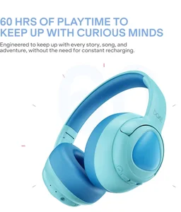 boAt Sailor Play Wireless Kids Headphone w/85dB Volume Limiter, 40mm Driver Tuned for Kids, Soft & Plush Earcups, Lightweight & Durable Build, Adaptive Fit, 60H Battery, Bluetooth v5.4 (Shark Blue)