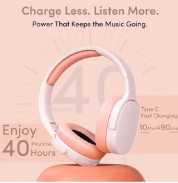 GameSir BeatXtra Wireless Stereo Bluetooth Headphones V5.3, Over Ear Foldable Headset with 40mm Drivers, Soft Cushioned Ear Pads, Built-in Mic, AUX Input, 10M Wireless Range, Teen & Adults (Pink)