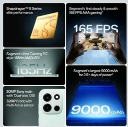 OnePlus Nord 6 | 12GB+256GB | Quick Silver | Snapdragon 8s Gen 4 | Segment's First Stable 165FPS Gaming | Segment's Largest 9000mAh Battery | Most Complete IP Rating | Personalized AI - Quick Silver