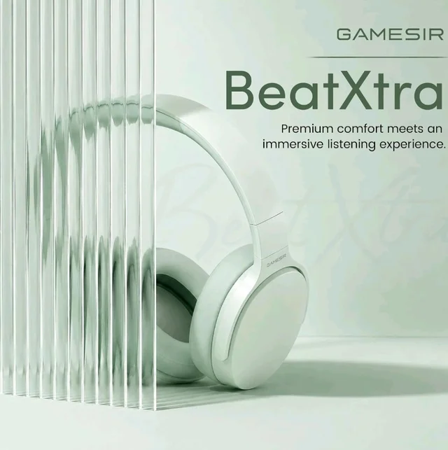 GameSir BeatXtra Wireless Stereo Bluetooth Headphones V5.3, Over Ear Foldable Headset with 40mm Drivers, Soft Cushioned Ear Pads, Built-in Mic, AUX Input, 10M Wireless Range, Teen & Adults (Green)