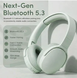 GameSir BeatXtra Wireless Stereo Bluetooth Headphones V5.3, Over Ear Foldable Headset with 40mm Drivers, Soft Cushioned Ear Pads, Built-in Mic, AUX Input, 10M Wireless Range, Teen & Adults (Green)