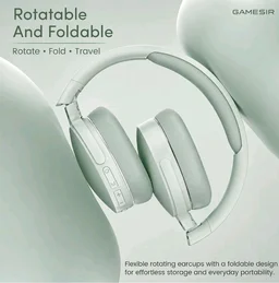 GameSir BeatXtra Wireless Stereo Bluetooth Headphones V5.3, Over Ear Foldable Headset with 40mm Drivers, Soft Cushioned Ear Pads, Built-in Mic, AUX Input, 10M Wireless Range, Teen & Adults (Green)
