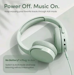 GameSir BeatXtra Wireless Stereo Bluetooth Headphones V5.3, Over Ear Foldable Headset with 40mm Drivers, Soft Cushioned Ear Pads, Built-in Mic, AUX Input, 10M Wireless Range, Teen & Adults (Green)