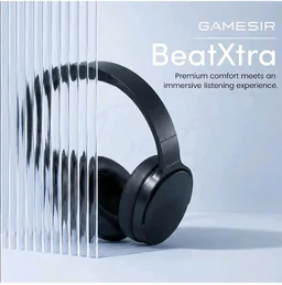 GameSir BeatXtra Wireless Stereo Bluetooth Headphones V5.3, Over Ear Foldable Headset with 40mm Drivers, Soft Cushioned Ear Pads, Built-in Mic, AUX Input, 10M Wireless Range, Teen & Adults (Black)