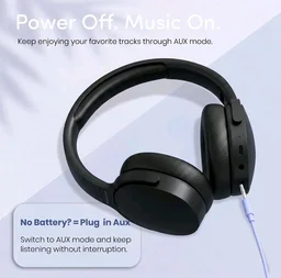 GameSir BeatXtra Wireless Stereo Bluetooth Headphones V5.3, Over Ear Foldable Headset with 40mm Drivers, Soft Cushioned Ear Pads, Built-in Mic, AUX Input, 10M Wireless Range, Teen & Adults (Black)