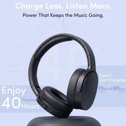 GameSir BeatXtra Wireless Stereo Bluetooth Headphones V5.3, Over Ear Foldable Headset with 40mm Drivers, Soft Cushioned Ear Pads, Built-in Mic, AUX Input, 10M Wireless Range, Teen & Adults (Black)