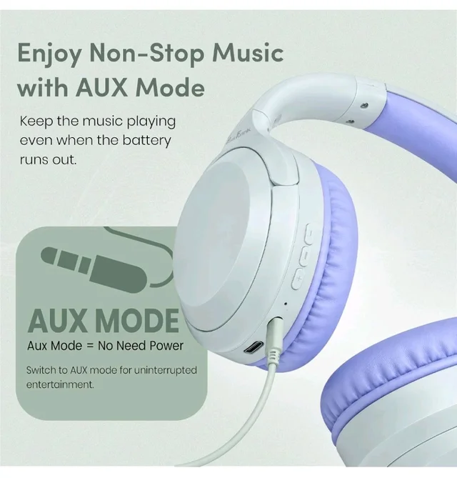 PunnkFunnk BeatXtra Lite Premium Wireless Bluetooth Headphones V5.3, Over Ear Stereo Headset with Built-in Microphone, 40mm Drivers, AUX Mode, Comfortable Cushions, Up to 250 Hours Standby (Blue)