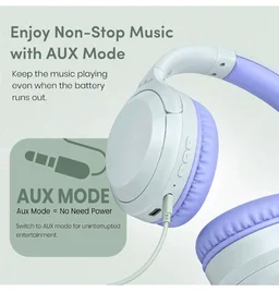 PunnkFunnk BeatXtra Lite Premium Wireless Bluetooth Headphones V5.3, Over Ear Stereo Headset with Built-in Microphone, 40mm Drivers, AUX Mode, Comfortable Cushions, Up to 250 Hours Standby (Blue)