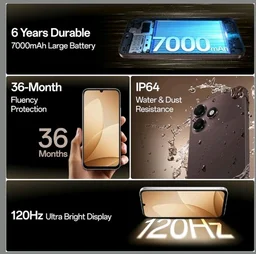 Oppo A6c 4G (Feather White, 4GB RAM, 64GB Storage) | 7000mAh Long-Lasting Battery | 120Hz Ultra Bright Display | IP64 Protection | 13MP Camera-with No Cost EMI/Additional Exchange Offers - Feather White
