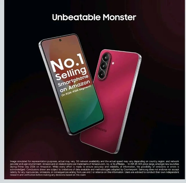 Samsung Galaxy M47 5G Mobile (Rogue Red, 6GB RAM, 128GB Storage, 6000mAh Battery)| 50MP OIS| Snapdragon Processor| LPDDR5X RAM,UFS 3.1 Storage| Gorilla Glass Victus+| sAMOLED| Knox Security| AI - Blaze Blue