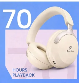PunnkFunnk Bass Over-Ear Bluetooth Wireless Headphones with Deep Bass, 40mm Drivers, Built-in Mic, Foldable Design, Soft Cushioned Ear Cups, AUX & TF Support for Music, Gaming & Calls (White)