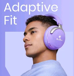 PunnkFunnk Bass Over-Ear Bluetooth Wireless Headphones with Deep Bass, 40mm Drivers, Built-in Mic, Foldable Design, Soft Cushioned Ear Cups, AUX & TF Support for Music, Gaming & Calls (Purple)
