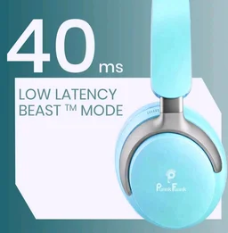 PunnkFunnk Bass Over-Ear Bluetooth Wireless Headphones with Deep Bass, 40mm Drivers, Built-in Mic, Foldable Design, Soft Cushioned Ear Cups, AUX & TF Support for Music, Gaming & Calls (Blue)