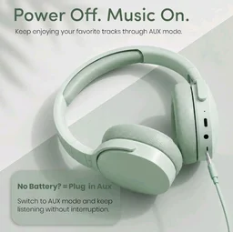 PunnkFunnk BeatXtra Wireless Stereo Bluetooth Headphones V5.3, Over Ear Foldable Headset with 40mm Drivers, Soft Cushioned Ear Pads, Built-in Mic, AUX Input, 10M Wireless Range, Teen & Adults (Green)