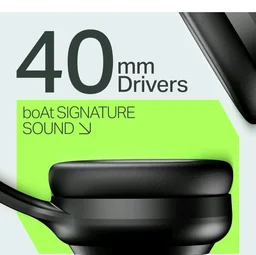 boAt Rockerz 421, 60H Battery, Low Latency(40Ms), 40Mm Drivers, ENx Tech, App Support, Bluetooth Headphones, Wireless Over Ear Headphone with Mic (Black Sabre)
