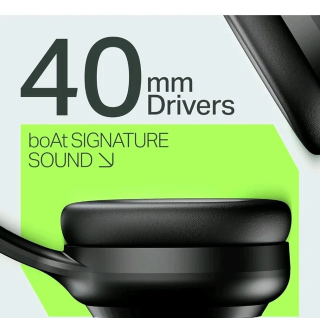 boAt Rockerz 421, 60H Battery, Low Latency(40Ms), 40Mm Drivers, ENx Tech, App Support, Bluetooth Headphones, Wireless Over Ear Headphone with Mic (Black Sabre)