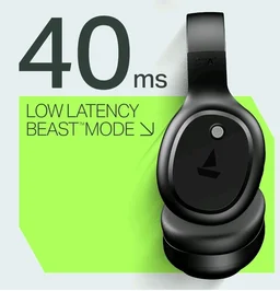 boAt Rockerz 421, 60H Battery, Low Latency(40Ms), 40Mm Drivers, ENx Tech, App Support, Bluetooth Headphones, Wireless Over Ear Headphone with Mic (Black Sabre)